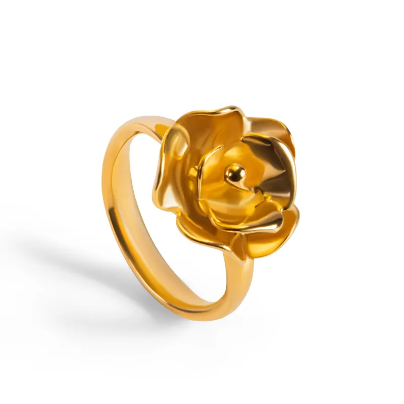 Rose Ring in Sterling Silver with 24ct Gold sold by Henryka