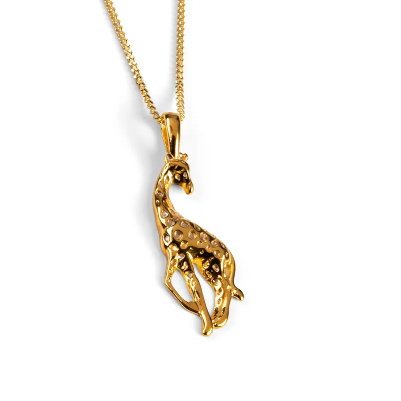 Miniature Giraffe Necklace in Silver with 24ct Gold sold by Henryka