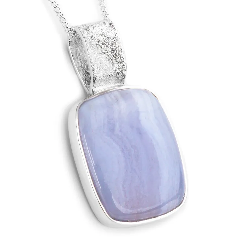 Perfect Blue Lace Agate Gemstone Necklace - Natural Designer Gemstone sold by Henryka