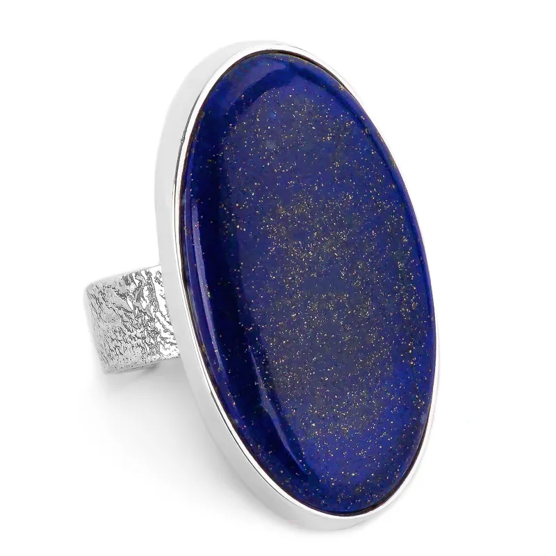 Perfect Royal Blue Lapis Lazuli Statement Ring - Natural Designer Gemstone sold by Henryka