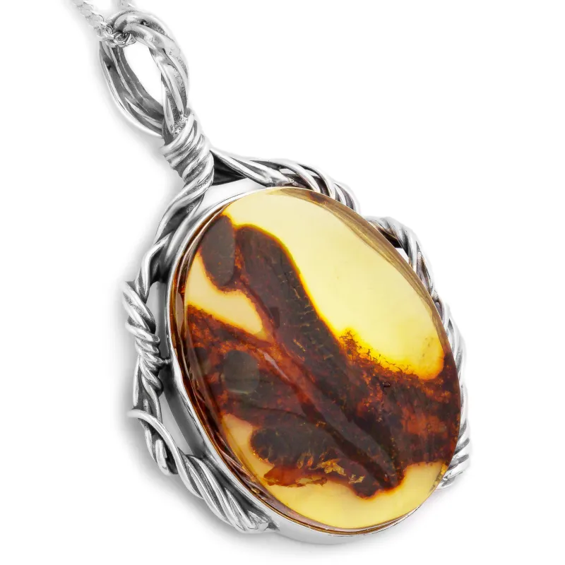 Never Repeated Again Raw Natural Baltic Amber Necklace - Natural Designer Gemstone sold by Henryka