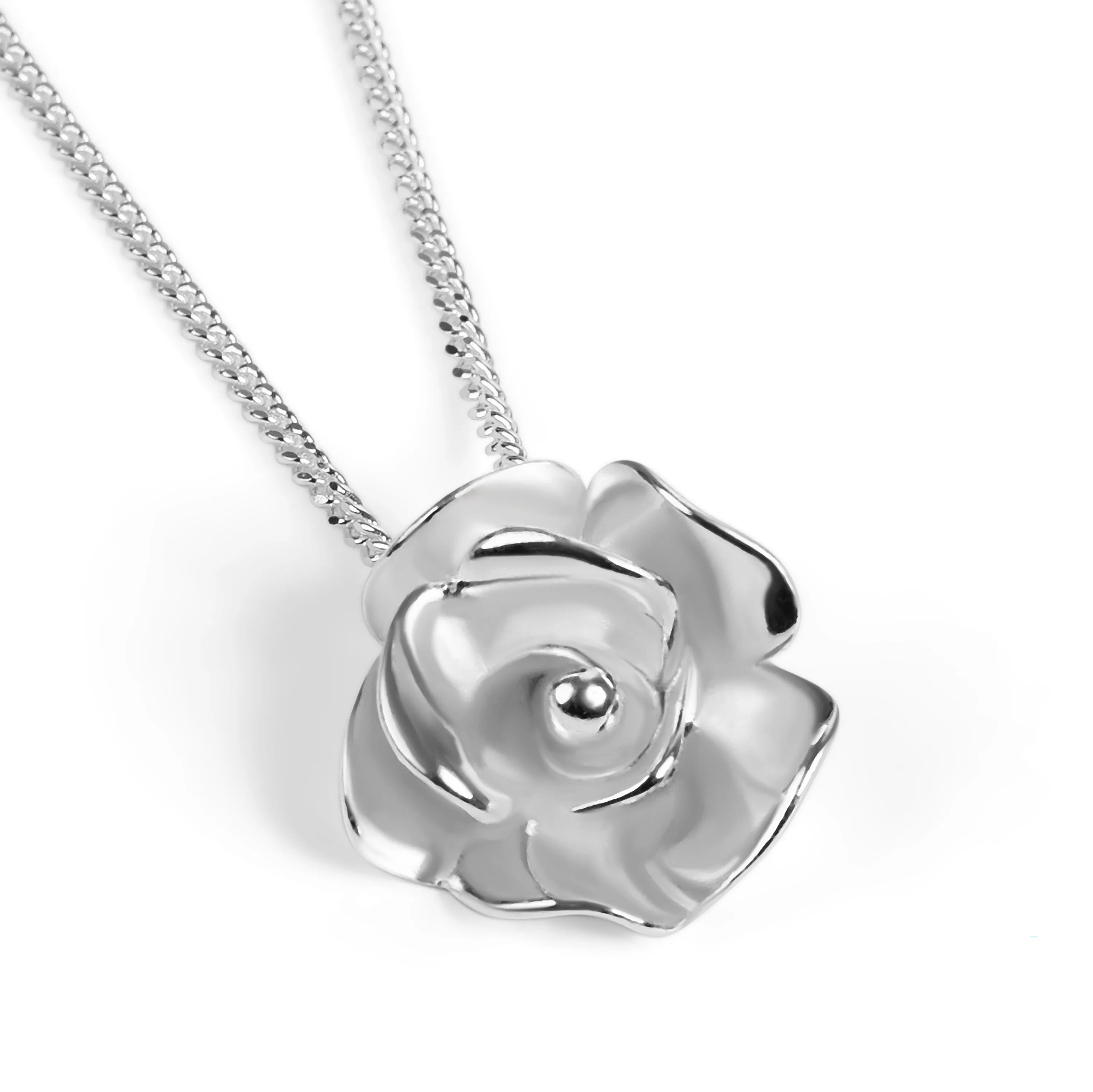 Open Rose Necklace in Sterling Silver sold by Henryka