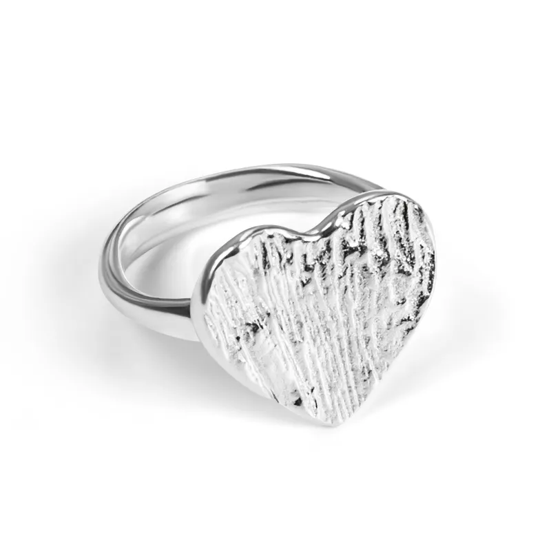 Textured Heart Ring in Sterling Silver sold by Henryka