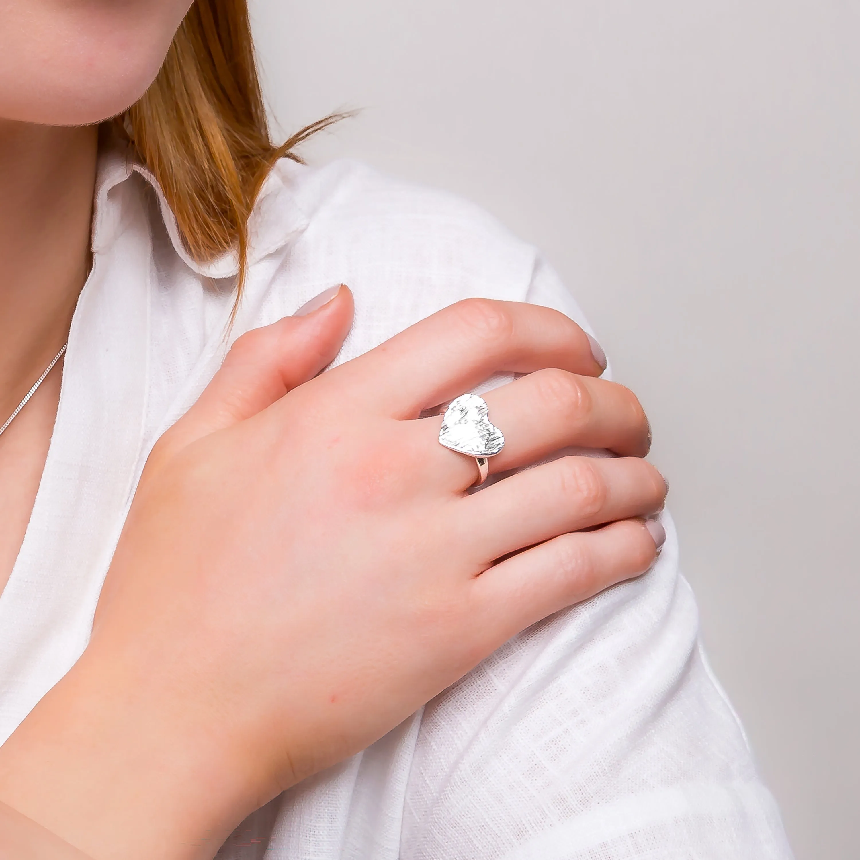 Textured Heart Ring in Sterling Silver sold by Henryka product image thumbnail 2