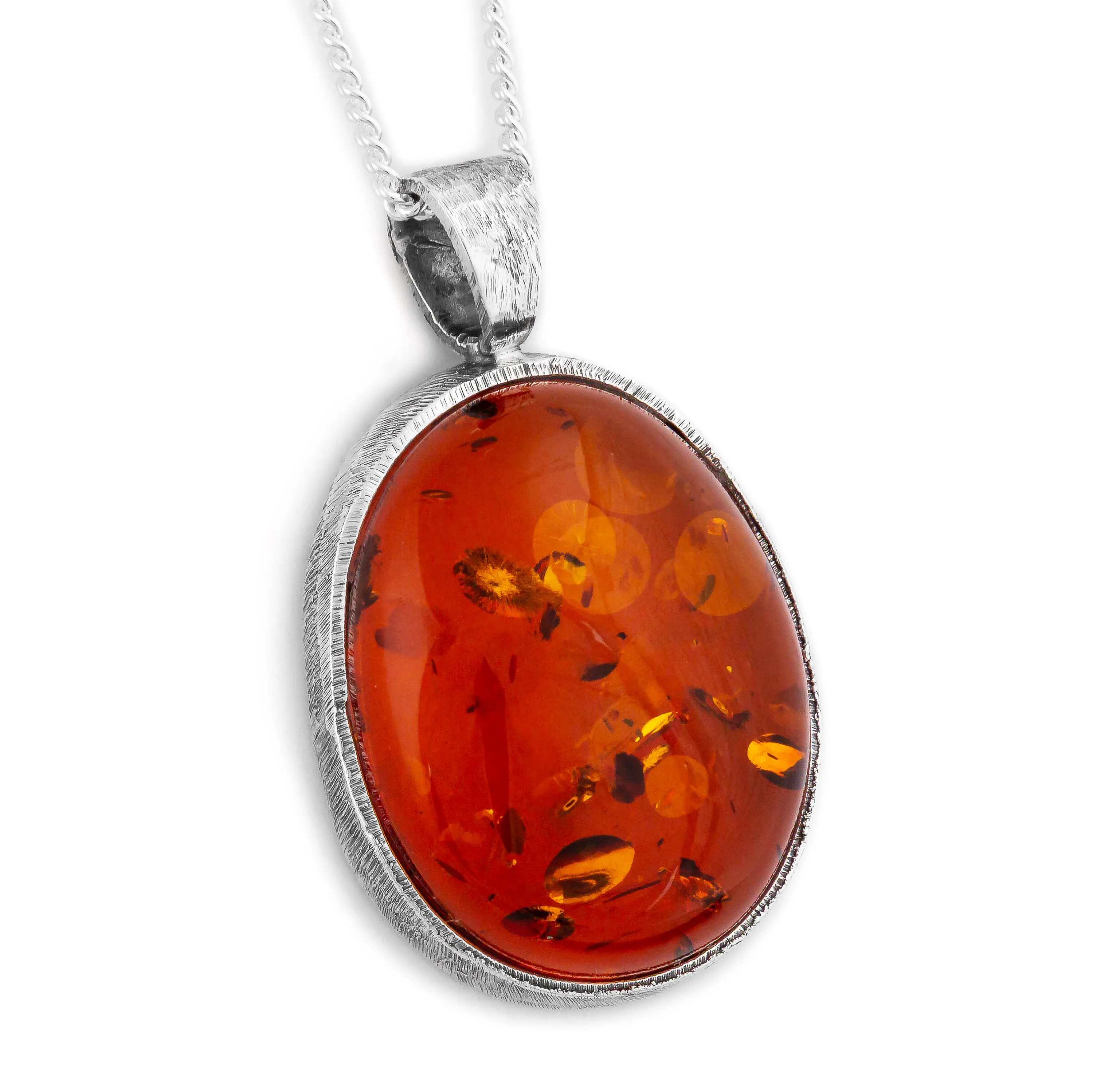 Simple yet Perfect Baltic Amber and Silver Necklace - Natural Designer Gemstone sold by Henryka
