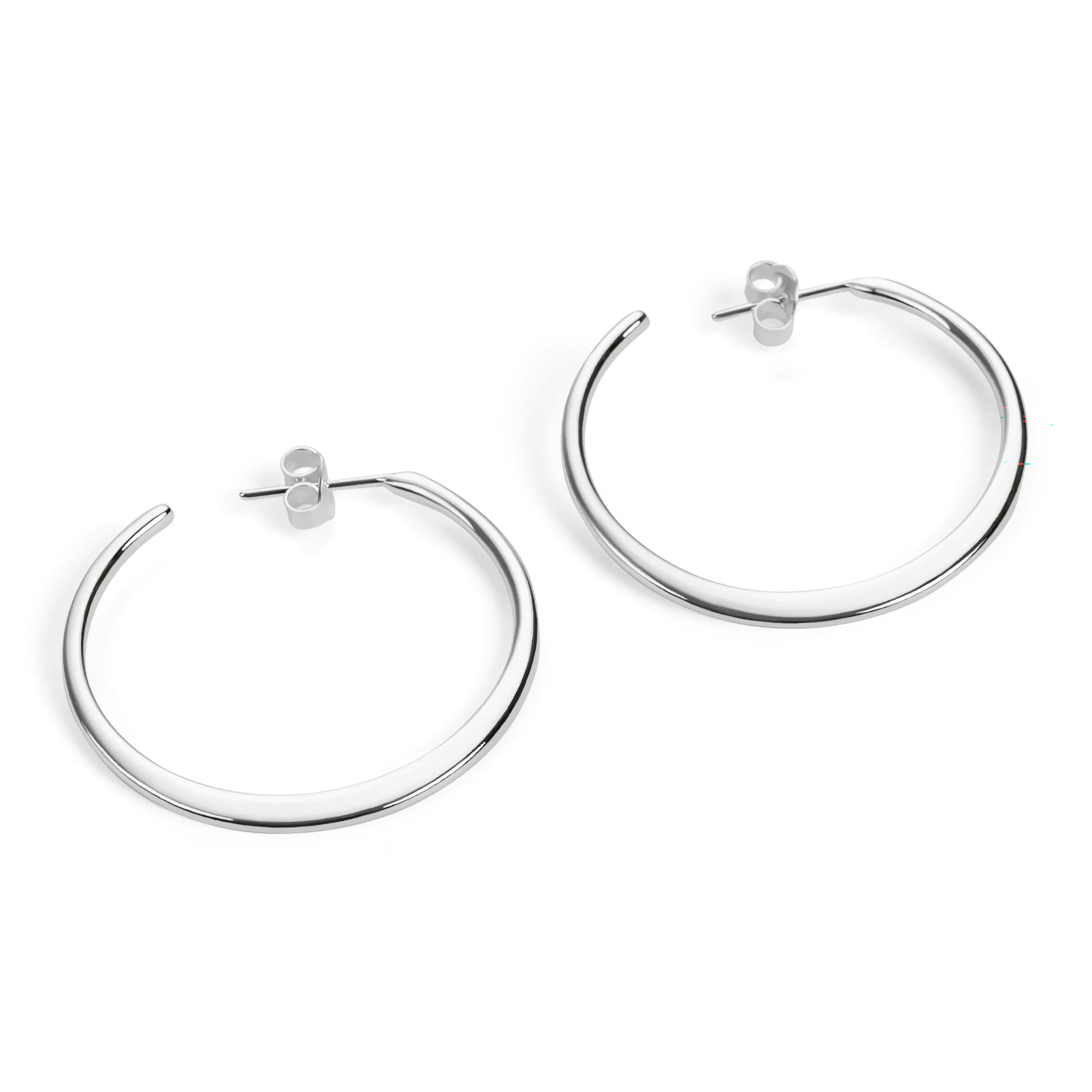 Simple Solid Hoop Earrings in Sterling Silver sold by Henryka product image thumbnail 5