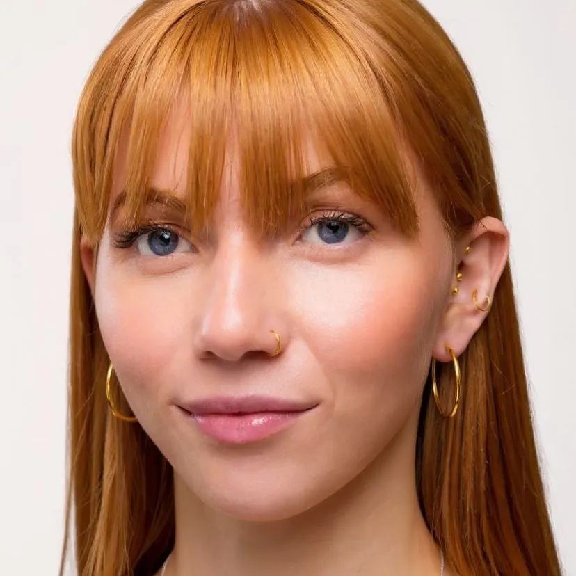 Simple Solid Hoop Earrings in Sterling Silver with 24ct Gold sold by Henryka product image thumbnail 3