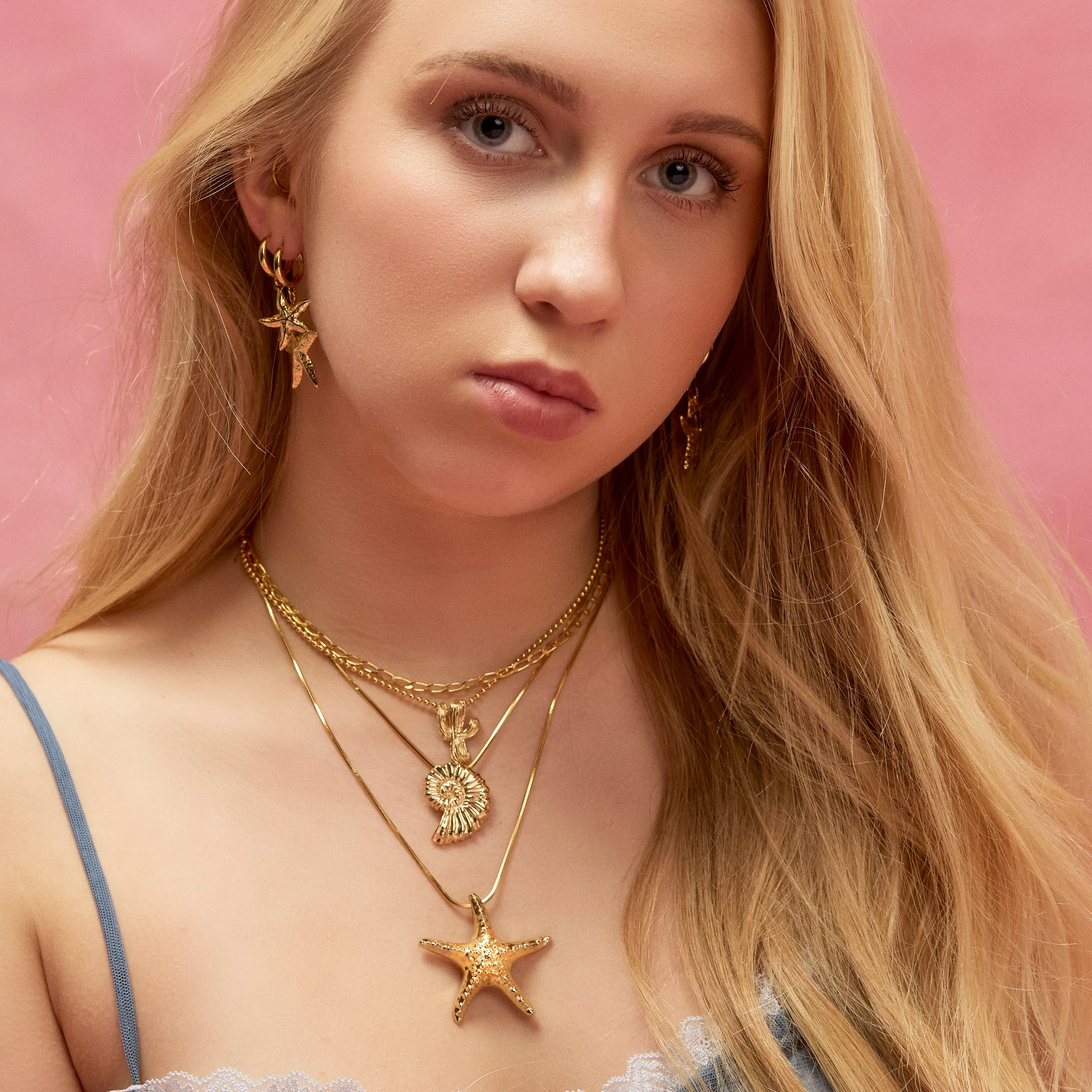 Cute Cactus Necklace in Sterling Silver with 24ct Gold sold by Henryka product image thumbnail 4