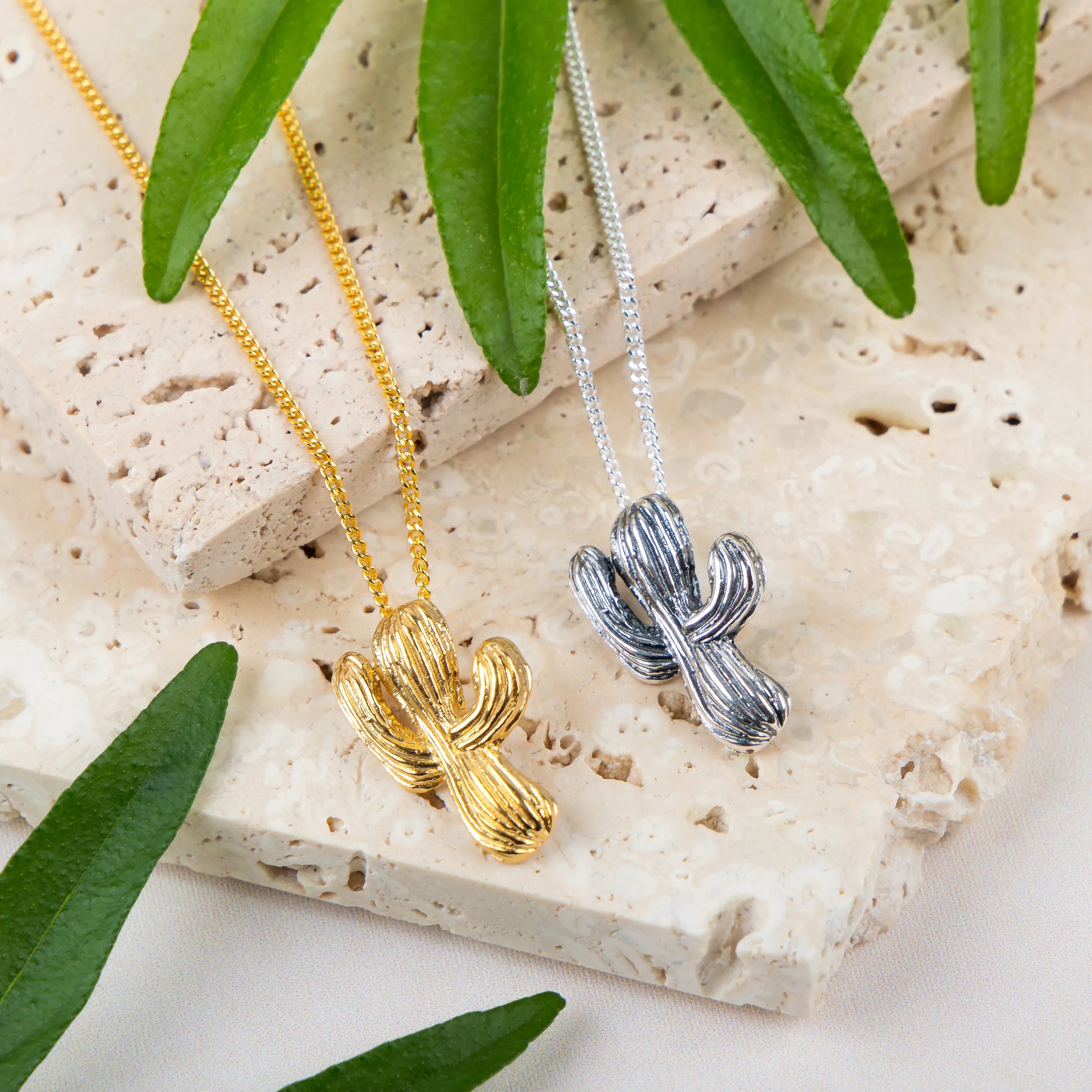 Cute Cactus Necklace in Sterling Silver sold by Henryka product image thumbnail 2