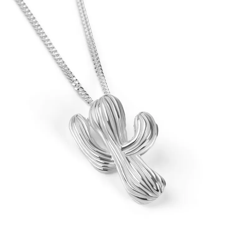 Cute Cactus Necklace in Sterling Silver made by Henryka