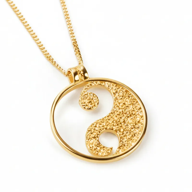 Yin Yang Necklace in Sterling Silver with 24ct Gold sold by Henryka