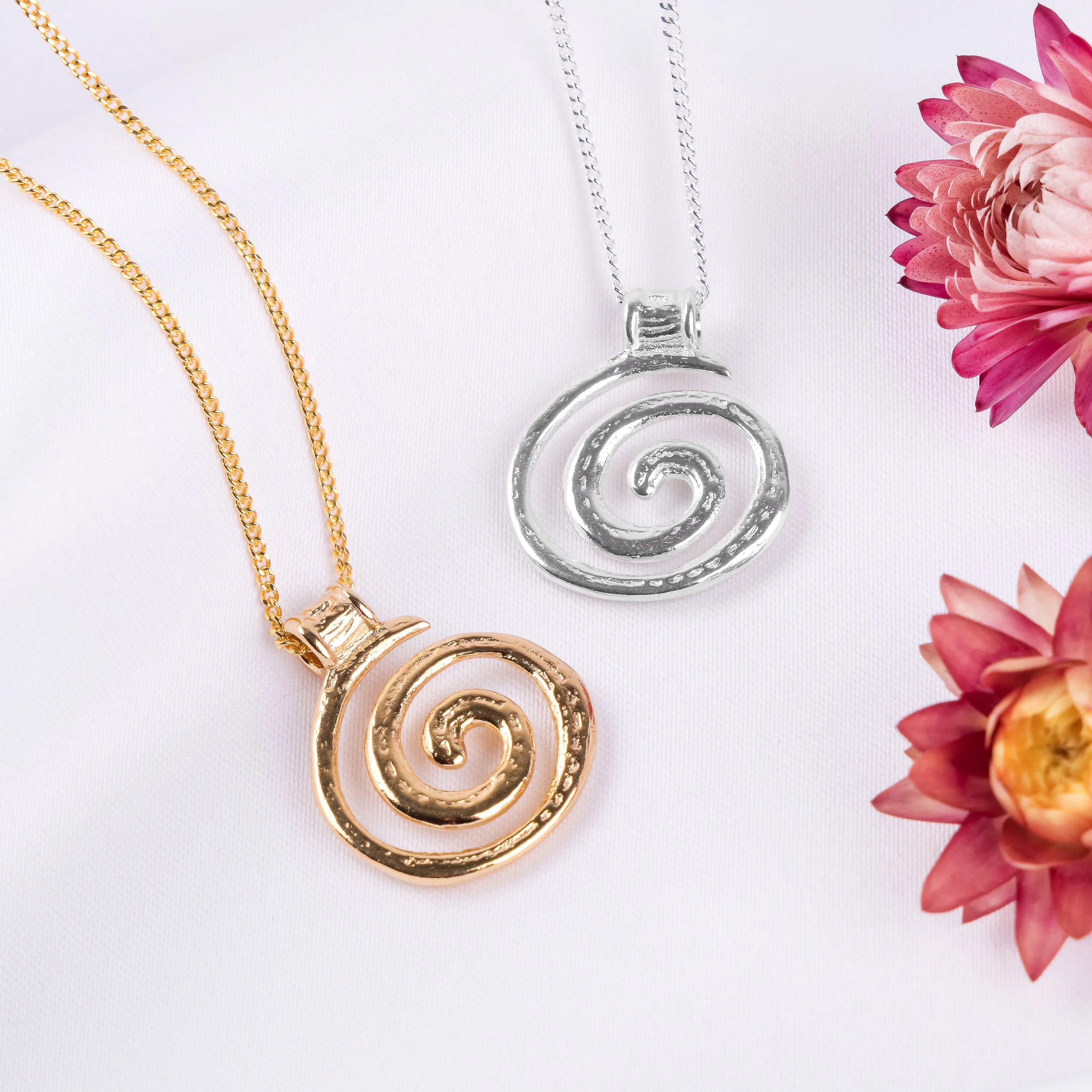 90s Inspired Swirl Necklace in Sterling Silver with 24ct Gold sold by Henryka product image thumbnail 5