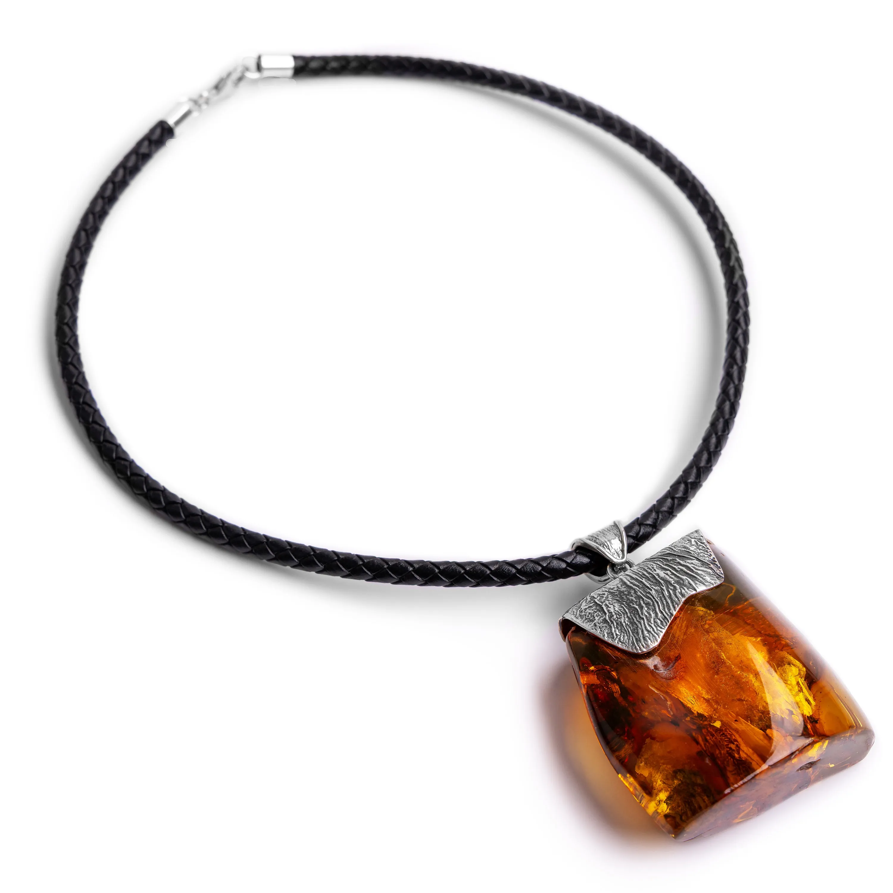 Phenomenal Unisex Baltic Amber and Silver Necklace - Natural Designer Gemstone sold by Henryka product image thumbnail 5