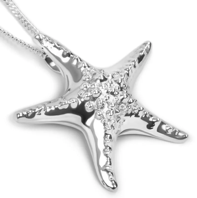 Statement Starfish Necklace in Solid Sterling Silver sold by Henryka