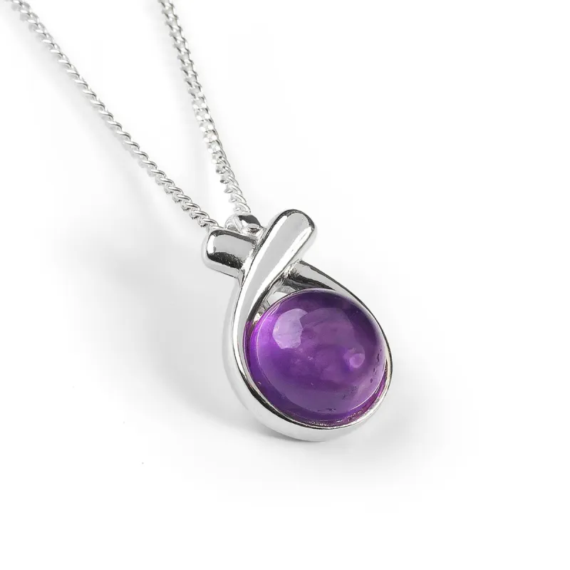 Sealed With A Kiss Necklace in Silver and Amethyst sold by Henryka