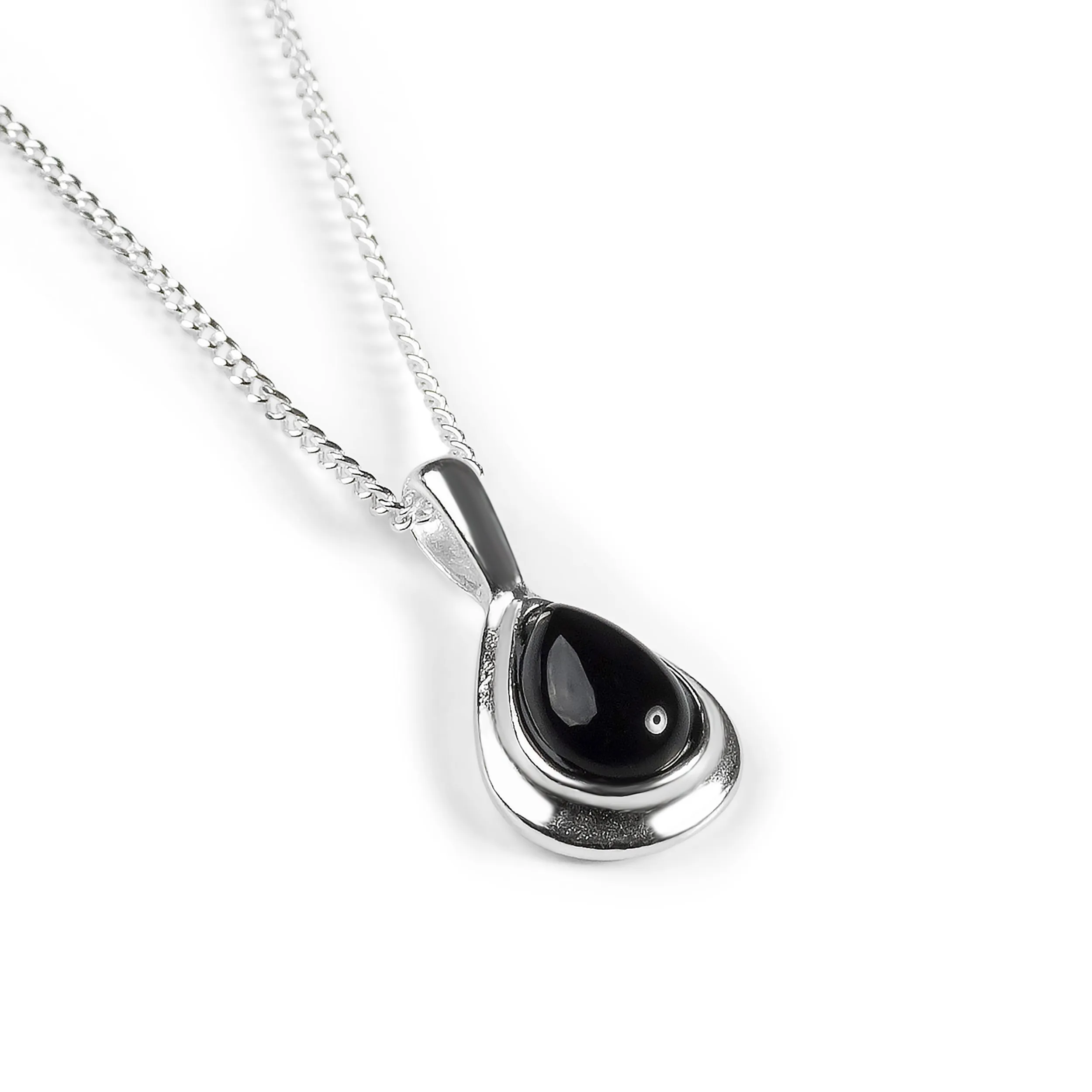 Classic Teardrop Necklace in Silver with 24ct Gold and Black Onyx sold by Henryka product image thumbnail 4