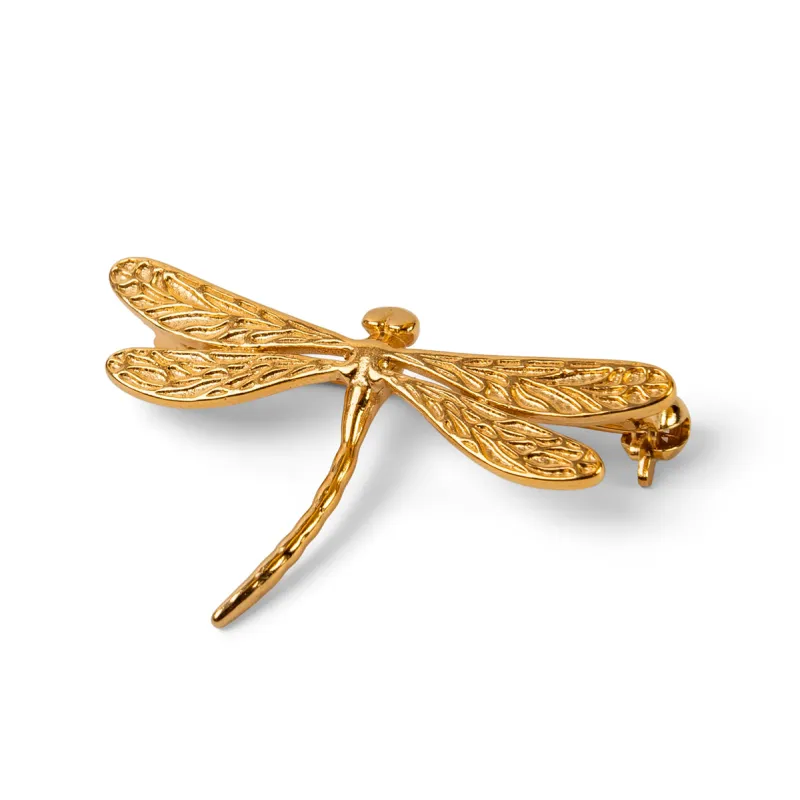 English Emperor Dragonfly Brooch in Sterling Silver with 24ct Gold made by Henryka