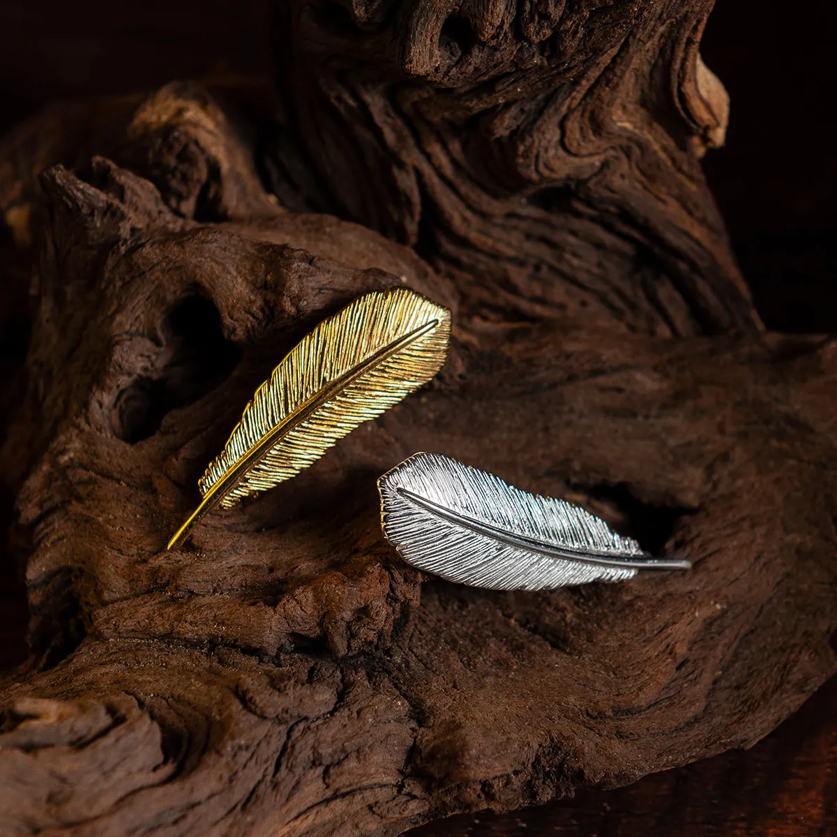 Bird Feather Brooch in Silver with 24ct Gold sold by Henryka product image thumbnail 2