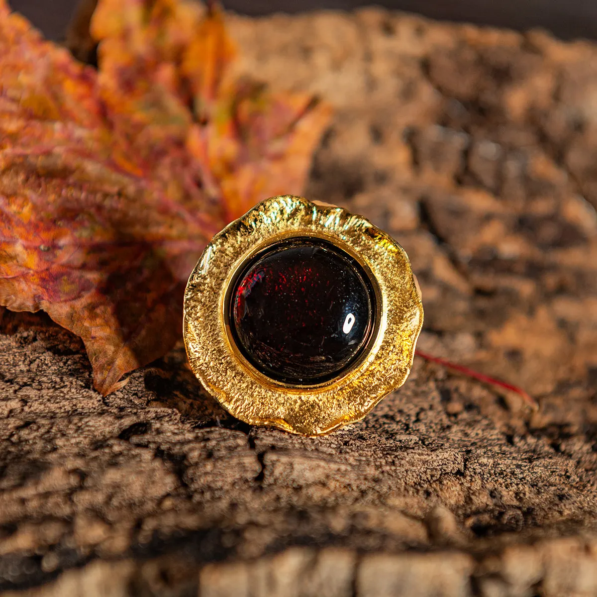 Epic Round Sterling Silver with 24ct Gold & Cherry Amber sold by Henryka product image thumbnail 2