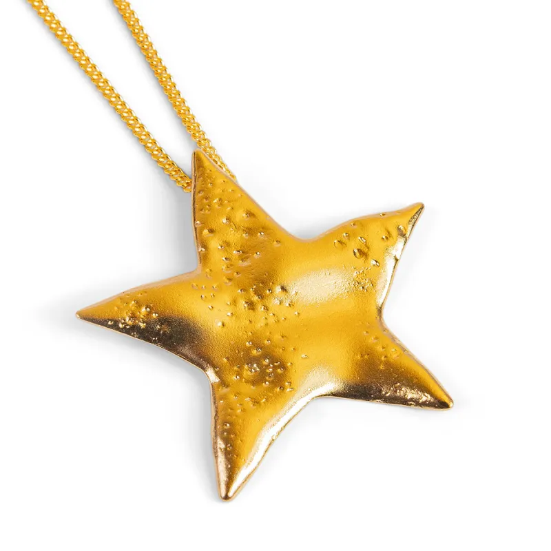 Statement Dazzling Star Necklace in Silver with 24ct Gold made by Henryka