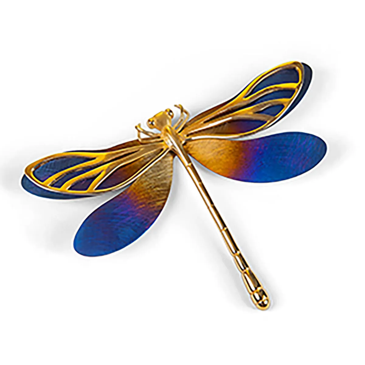 Statement Dragonfly Brooch with Sterling Silver with 24ct Gold & Titanium sold by Henryka
