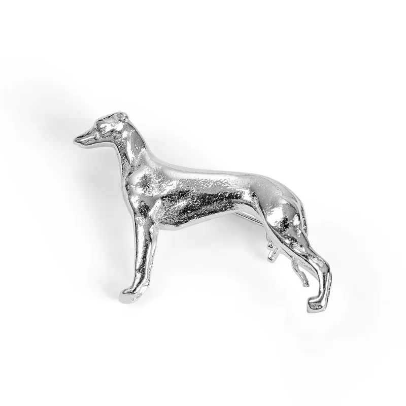 Greyhound / Whippet Dog Brooch in Sterling Silver made by Henryka