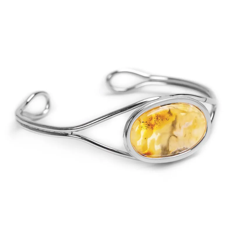 Fantastic Natural Baltic Amber Bangle made by Henryka
