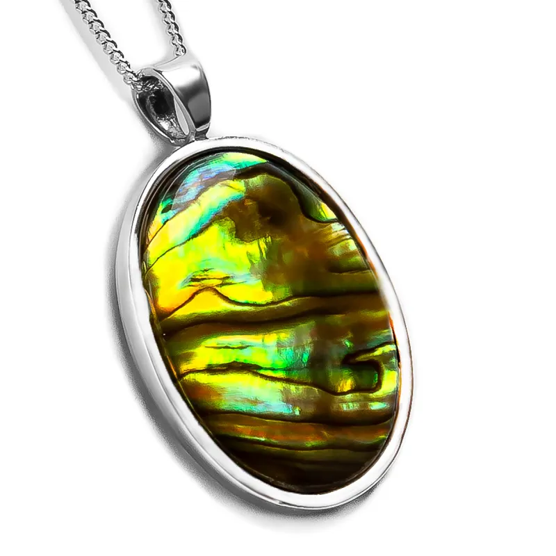 Irresistible Iridescent Abalone Shell Necklace - Natural Designer Gemstone sold by Henryka