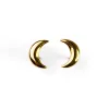 Crescent Moon Stud Earrings in Silver with 24ct Gold sold by Henryka
