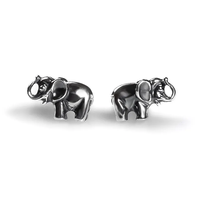Miniature Elephant Stud Earrings in Silver sold by Henryka