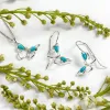 Butterfly Hook Earrings in Silver and Turquoise sold by Henryka