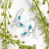 Butterfly Hook Earrings in Silver and Turquoise sold by Henryka
