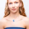 Heart Shaped Blue Sponge Coral Gemstone Necklace - Natural Designer Gemstone sold by Henryka
