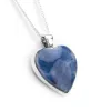 Heart Shaped Blue Sponge Coral Gemstone Necklace - Natural Designer Gemstone sold by Henryka