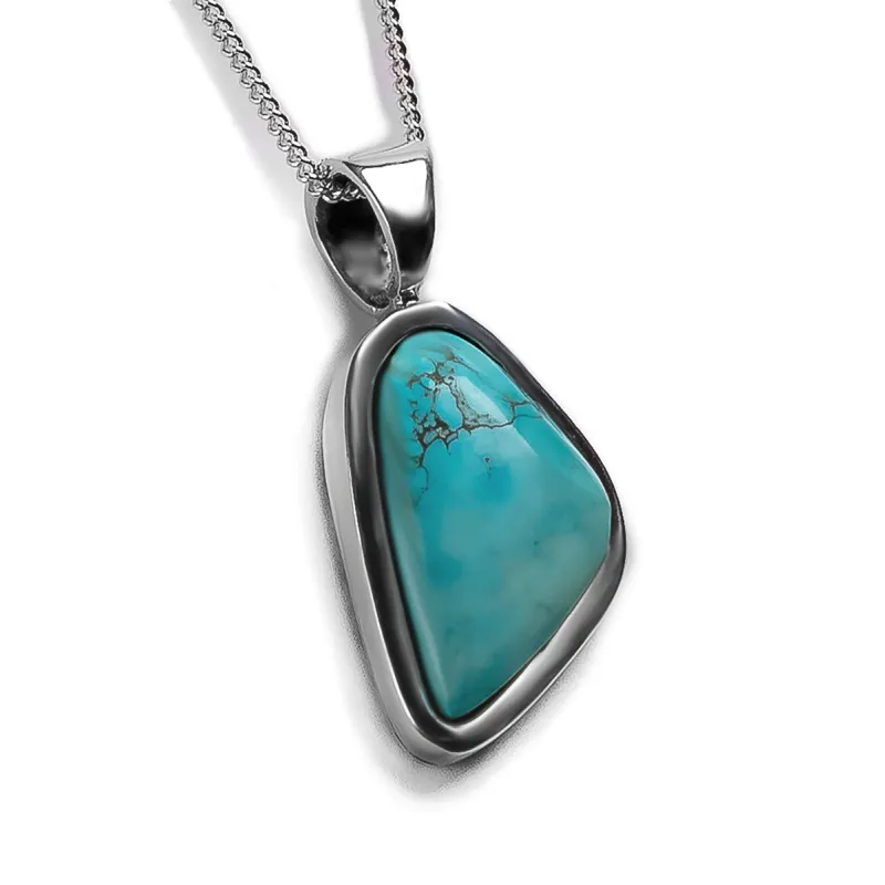 Contemporary Tibetan Turquoise Necklace - Natural Designer Gemstone sold by Henryka