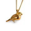Silver with 24ct Gold Garden Bird / Robin Necklace sold by Henryka