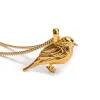 Silver with 24ct Gold Garden Bird / Robin Necklace sold by Henryka