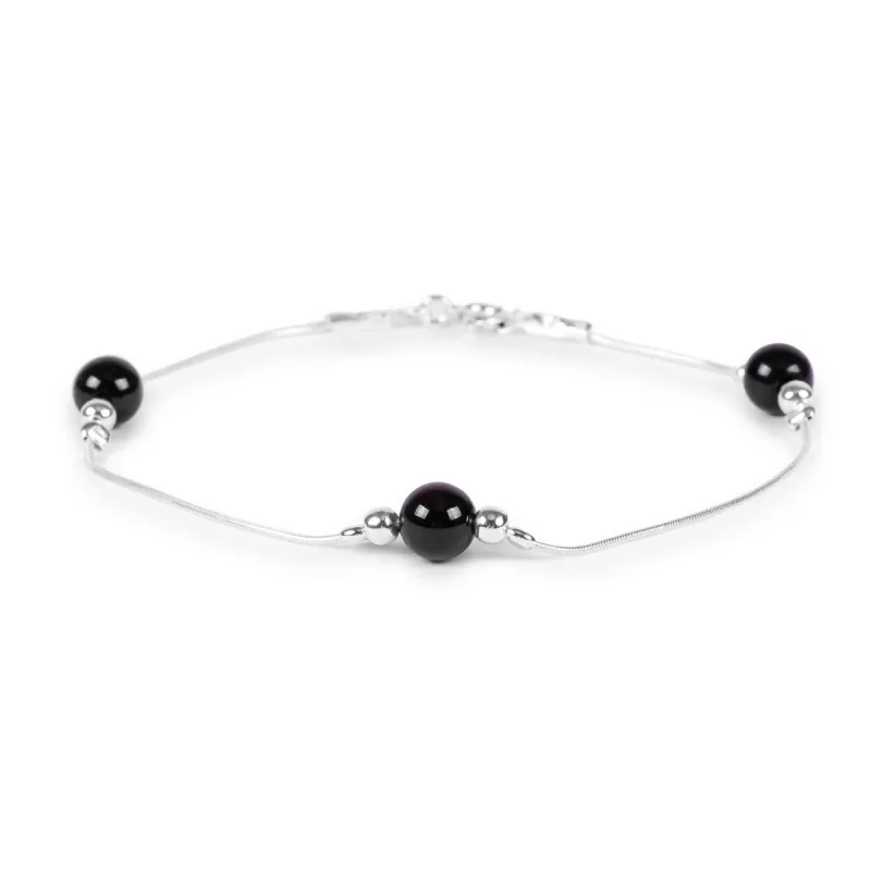 Bead Bracelet in Silver and Black Onyx sold by Henryka