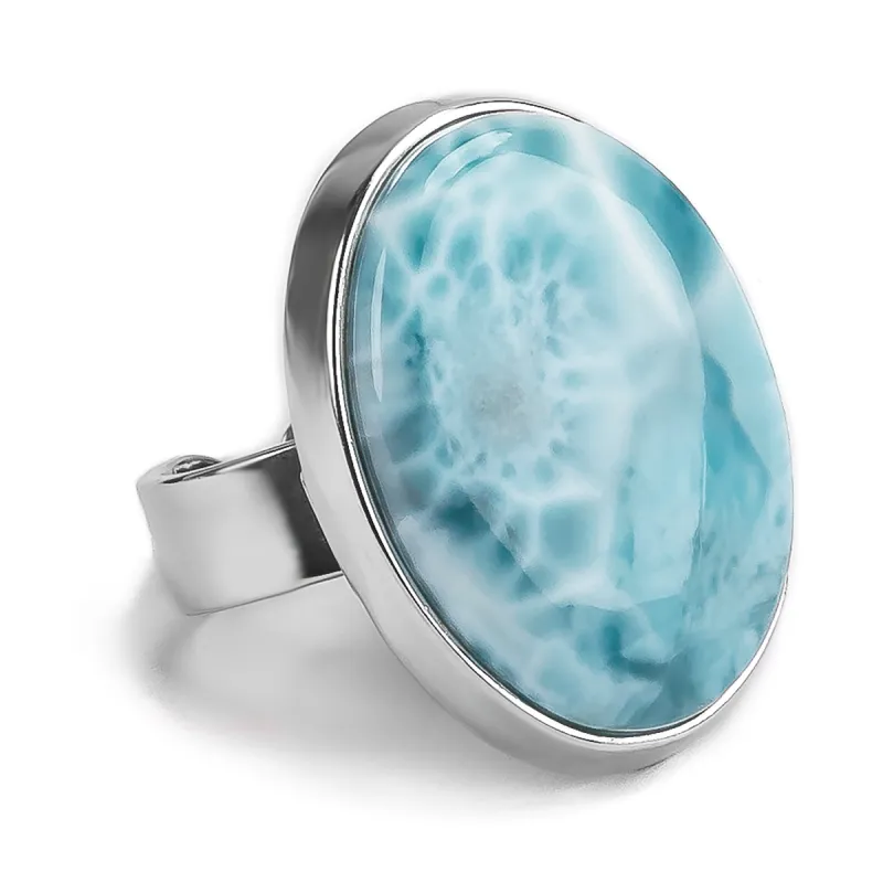 Stunning Larimar Statement Ring - Natural Designer Gemstone sold by Henryka