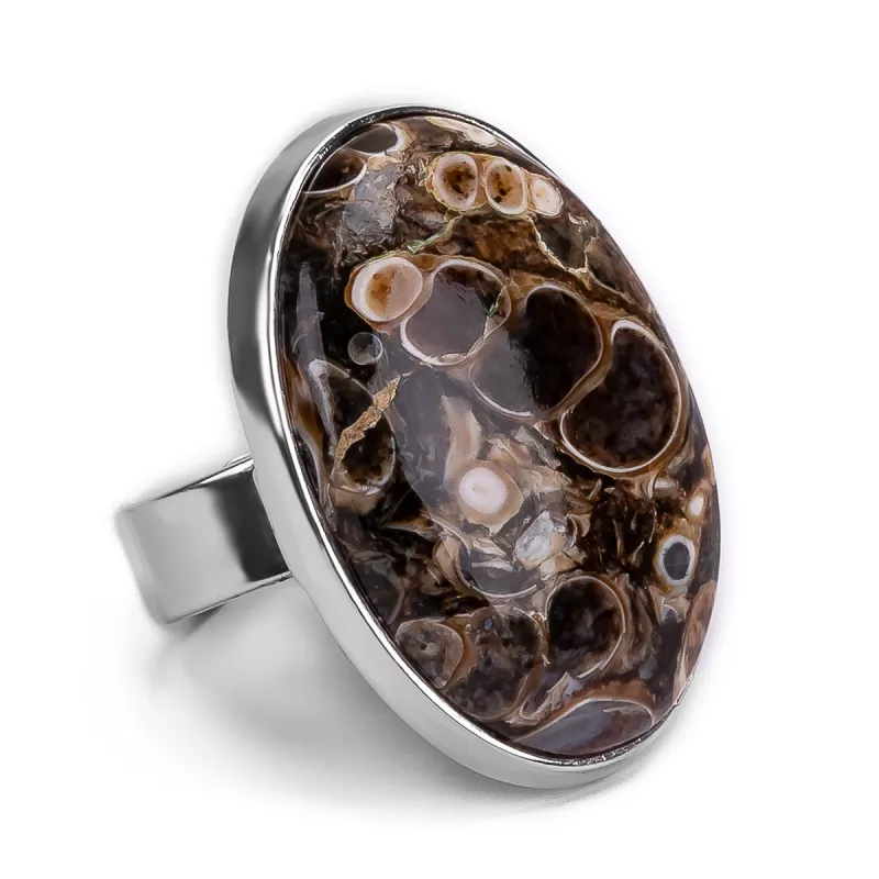 Artistic Botswana Agate Statement Ring - Natural Designer Gemstone sold by Henryka