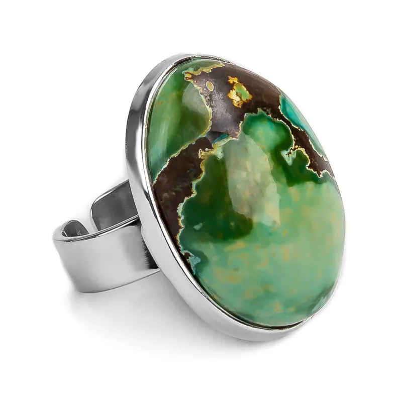 Gorgeous Tibetan Turquoise Statement Ring - Natural Designer Gemstone sold by Henryka