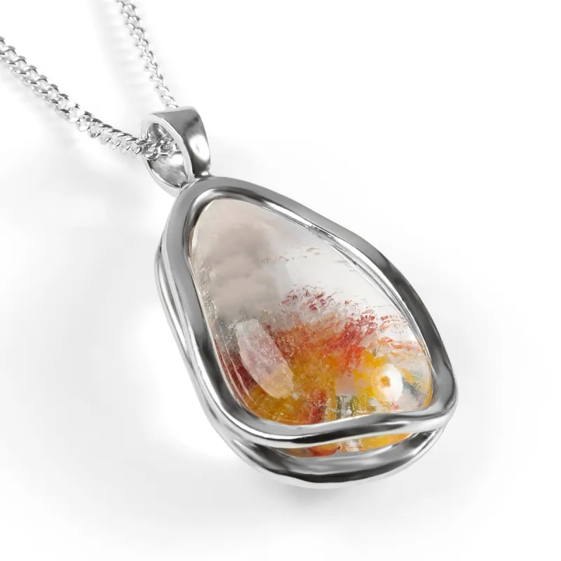 Beautiful Lodolite Garden Quartz Necklace - Natural Designer Gemstone sold by Henryka