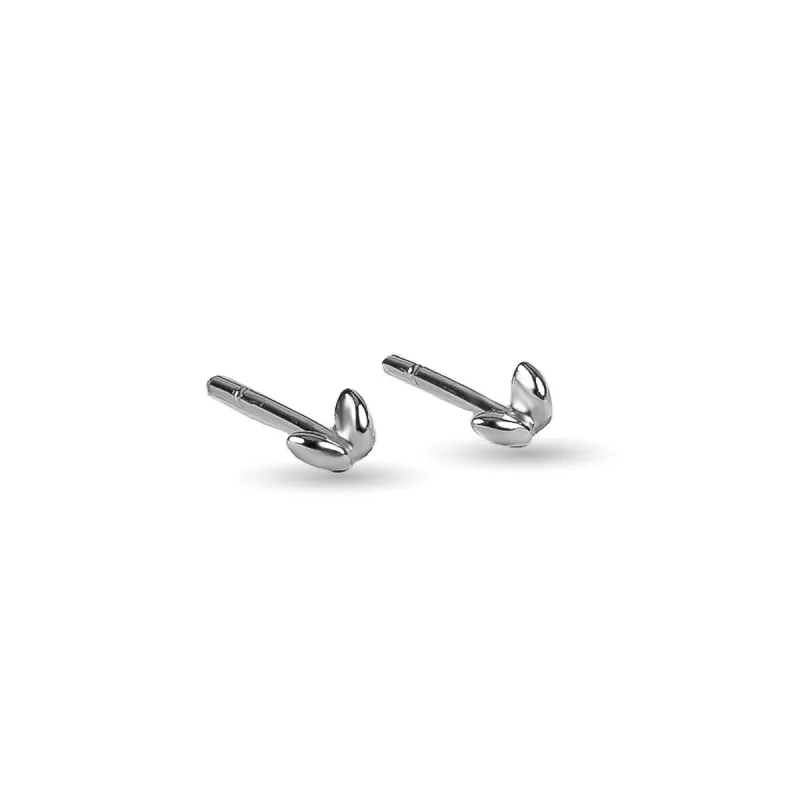 Tiny Double Leaf Stud Earrings in Silver sold by Henryka