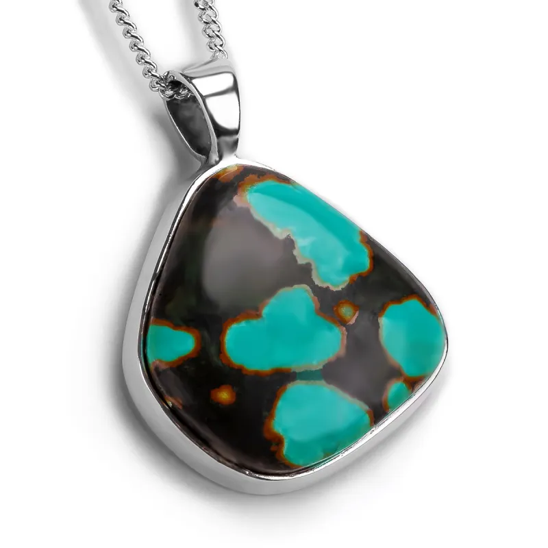 Irregular Shape Tibetan Turquoise Necklace - Natural Designer Gemstone sold by Henryka