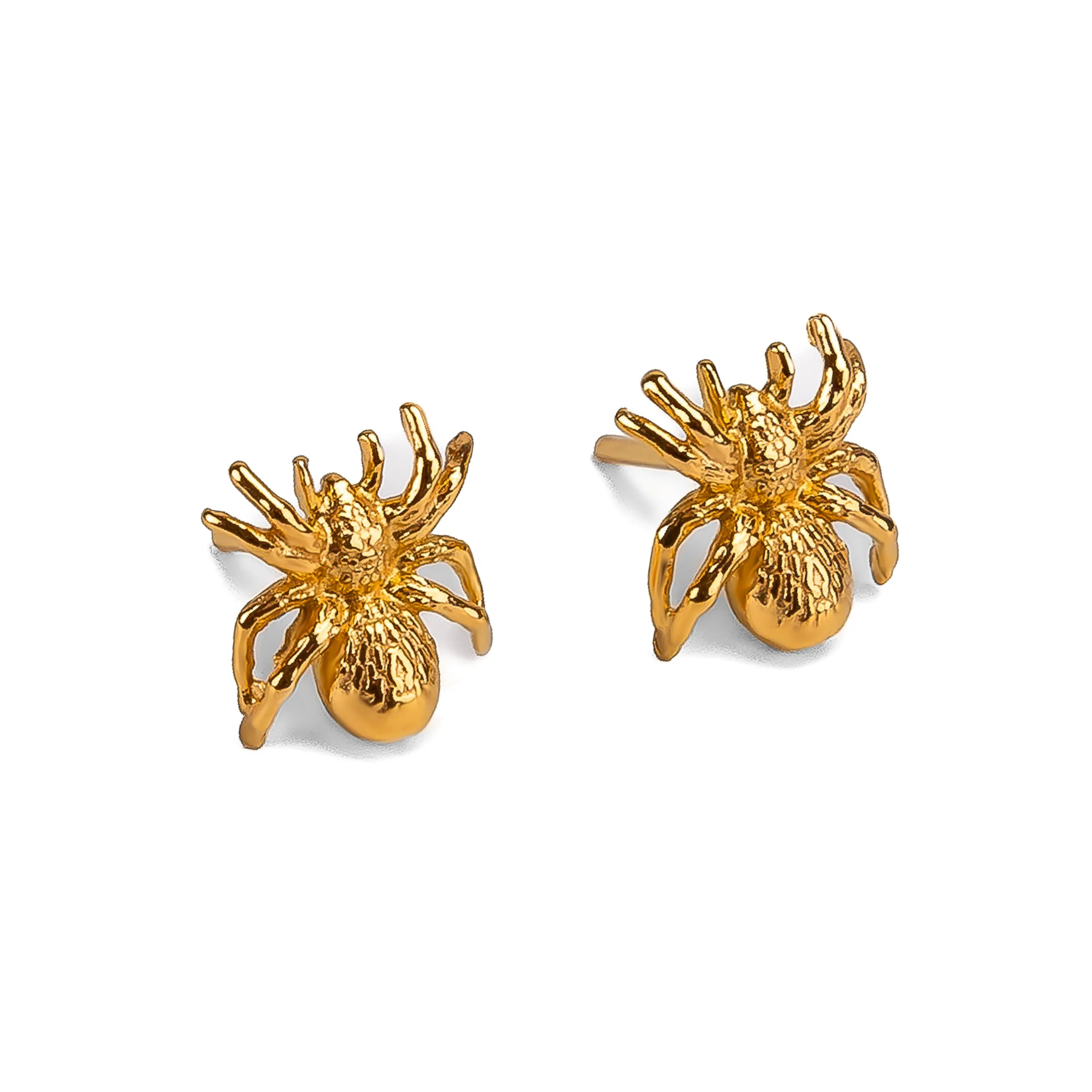 Tarantula Spider Stud Earrings in Silver with 24ct Gold sold by Henryka
