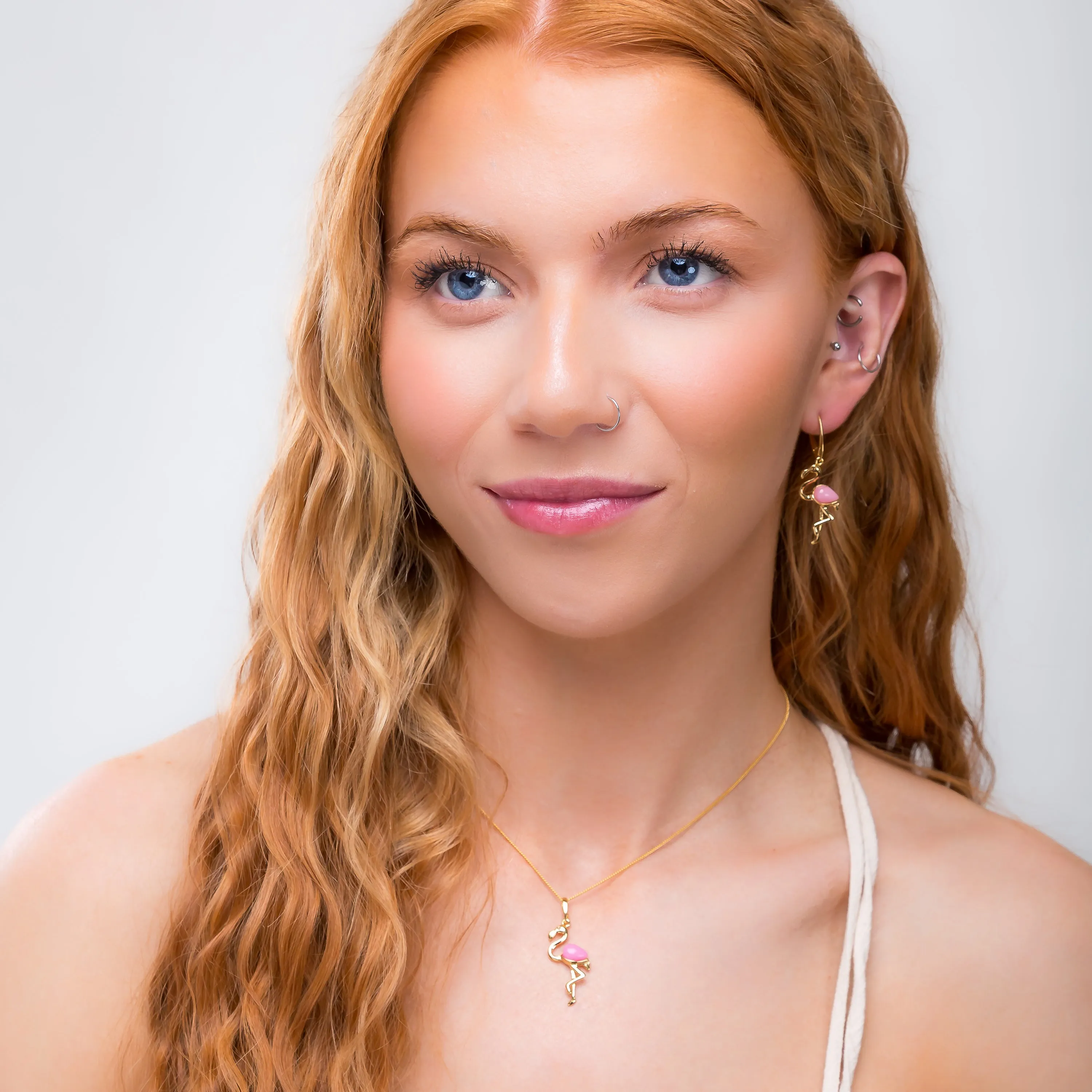 Flamingo Necklace in Silver with 24ct Gold and Pink Agate sold by Henryka product image thumbnail 4