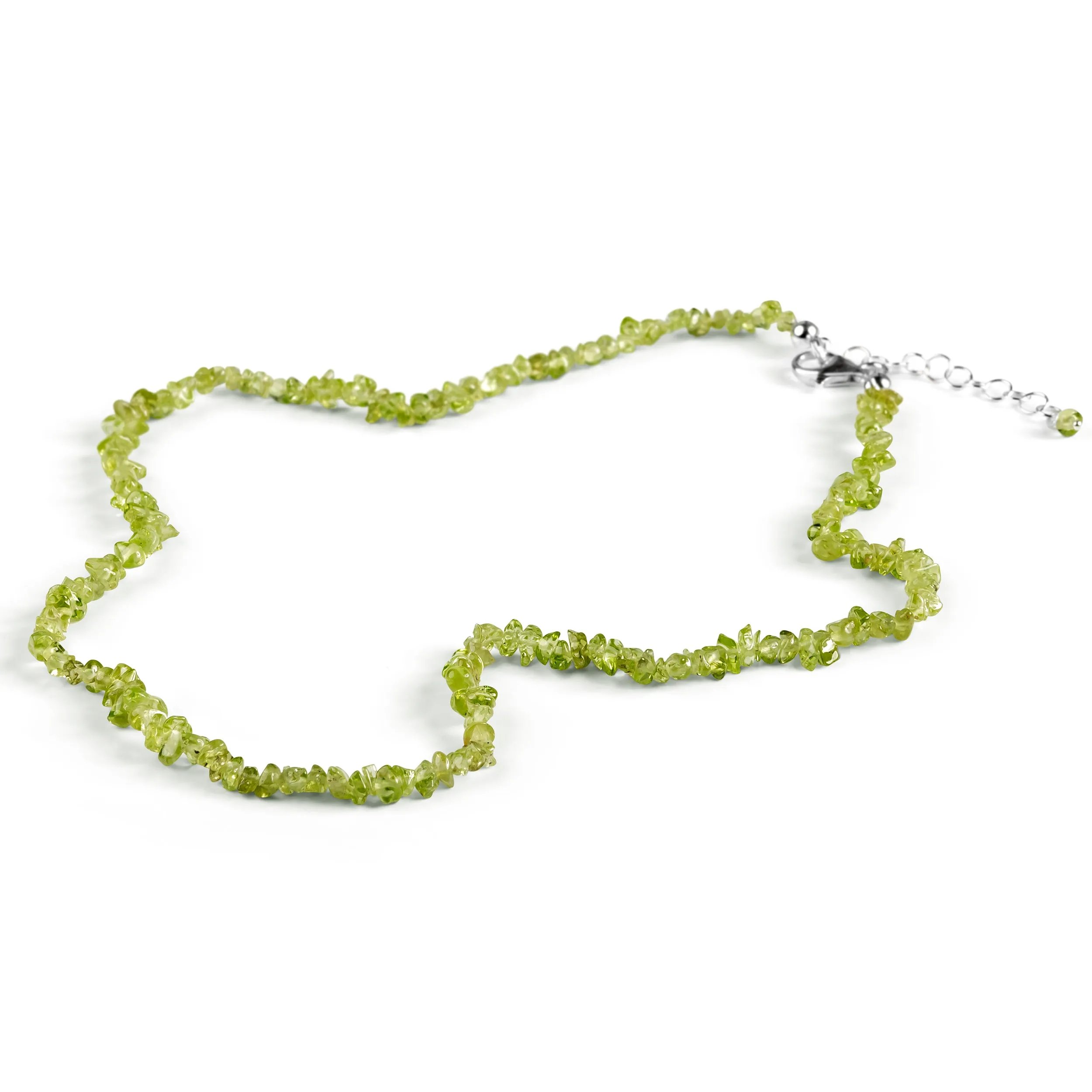 Mini Nugget Bead Necklace in Silver and Peridot sold by Henryka product image thumbnail 5