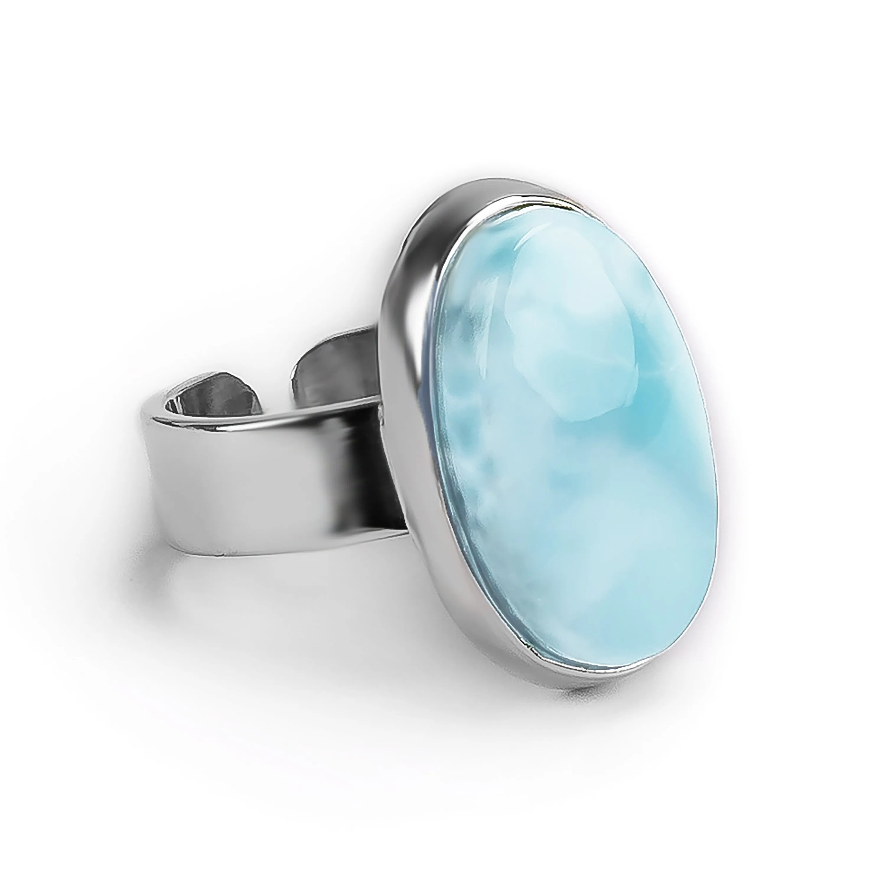 Pretty Natural Larimar Ring - Natural Designer Gemstone sold by Henryka