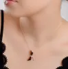 Golden Dragonfly Necklace in Silver and Amber sold by Henryka
