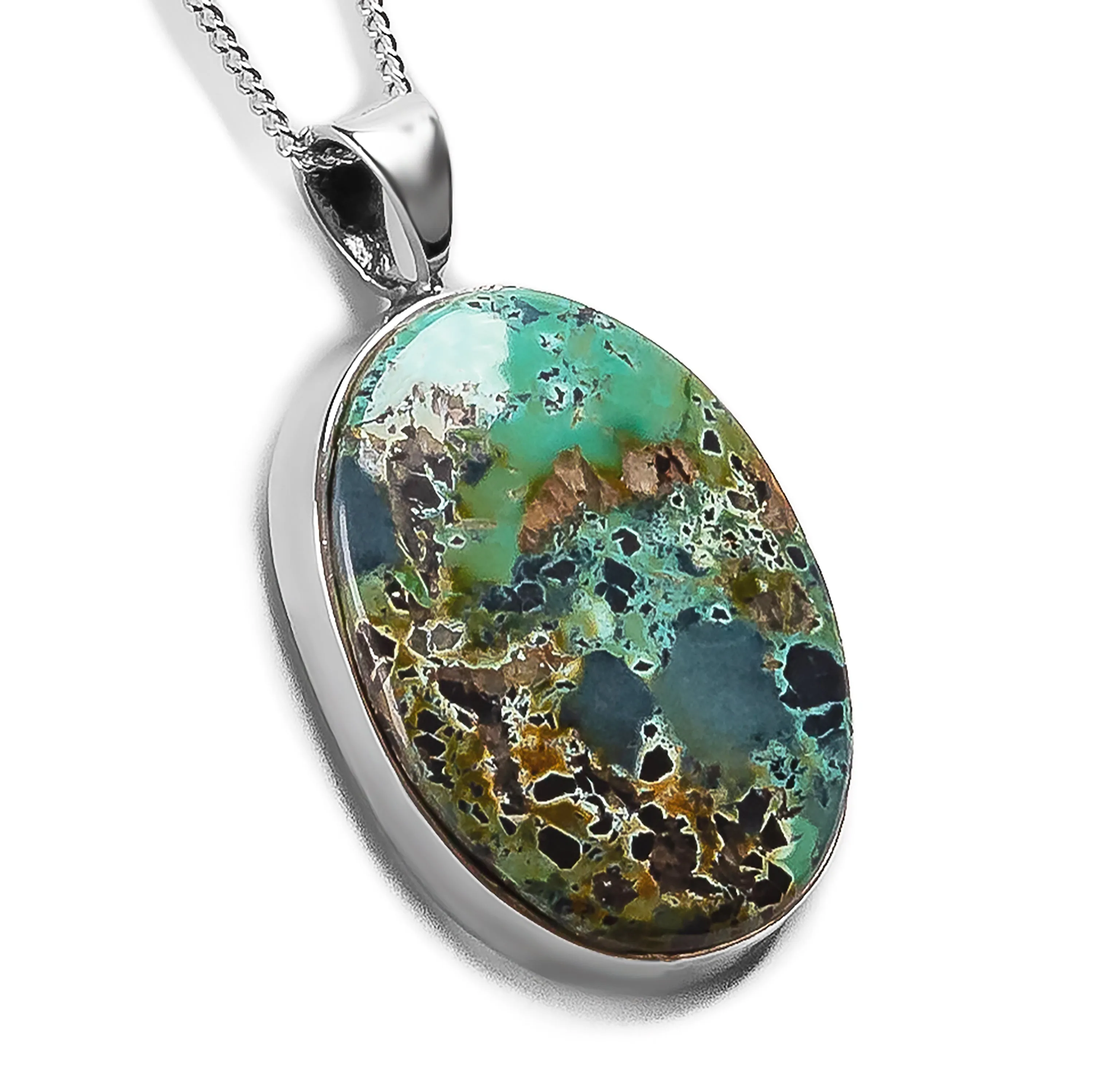 Unusual Tibetan Turquoise Necklace - Natural Designer Gemstone sold by Henryka